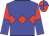 Blue, red band of diamonds, red and blue halved sleeves, quartered cap