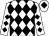White & black diamonds, black diamond on cap