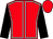 Red, white seams, black sleeves, red cap