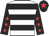 White body, black hooped, black arms, red stars, black cap, red star