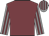 Garnet body, grey arms, garnet striped, grey cap, garnet striped