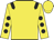 Yellow body, black epaulettes, yellow arms, black spots, yellow cap