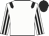 White body, black epaulettes, white arms, black striped, black cap