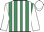 White and emerald green stripes, White sleeves and cap