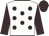 White, brown spots, brown sleeves and cap