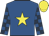 Royal blue, yellow star, royal blue & dark blue check sleeves, yellow cap