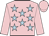 Pink, light blue stars, pink sleeves & cap