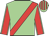 Light green, red sash, red sleeves, light green seams, light green & red striped cap