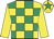 Yellow & emerald green check, yellow sleeves, emerald green star on cap