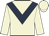 Beige, dark blue chevron
