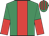 Emerald green, red stripe, halved sleeves, emerald green and red striped cap