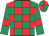 Emerald green and red check, emerald green sleeves, red armlets, quartered cap