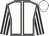 White, black seams, black and white striped sleeves, white cap