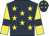 Dark blue, yellow stars, yellow sleeves, dark blue armlets