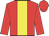 Red body, yellow stripe, red arms, red cap