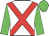 White body, red cross belts, lime green arms,  lime green cap