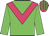 Big-green body, rose chevron, big-green arms, rose cap, big-green striped
