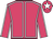 Rose body, white seams, rose arms, white seams, rose cap, white star