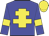 Blue body, yellow cross of lorraine, blue arms, yellow armlets, yellow cap