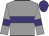 Grey body, purple hoop, grey arms, purple armlets, purple cap