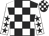 Black and white check, white sleeves, black stars
