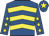 Royal blue, yellow chevrons, royal blue sleeves, yellow stars, royal blue cap, yellow star