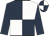 Dark blue and white quartered, dark blue sleeves, quartered cap