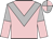 Pink, dark grey chevron, dark grey and pink halved sleeves, quartered cap