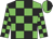 Green and black checks, checked sleeves, halved cap
