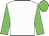 white, green sleeves and cap