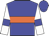 blue, orange hoop, blue armbands on white sleeves