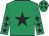 Emerald Green, black star, Black stars on sleeves and cap