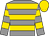 grey, gold hoops, gold cap