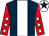 Dark blue, white panel, red sleeves, white stars, white cap, dark blue star