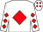 White, red diamond, RED diamondS sleeves and cap