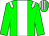green, white stripe, white epaulettes, striped cap