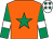 Orange, emerald green star, emerald green sleeves, white armlet, white cap, emerald green stars