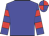 blue, red hoops on sleeves, quartered cap