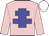 pink, blue cross of lorraine, white cap