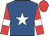 Royal blue, white star, red sleeves, white armlets, red cap