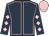Dark blue, pink seams, diamonds on sleeves, pink cap