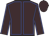 Brown body, big-blue seams, brown arms, big-blue seams, brown cap