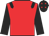 Red body, black epaulettes, black arms, black cap, red stars