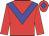 Red body, blue chevron, red arms, red cap, blue diamond