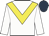 White, yellow chevron, dark blue cap