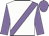 white, mauve sash, mauve sleeves, mauve cap