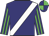 Navy, white sash, lime green striped sleeves & quartered cap