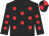 black, red spots, quartered cap