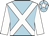 light blue, white cross belts, white sleeves, white star on cap