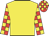 Yellow, red and yellow check sleeves and cap